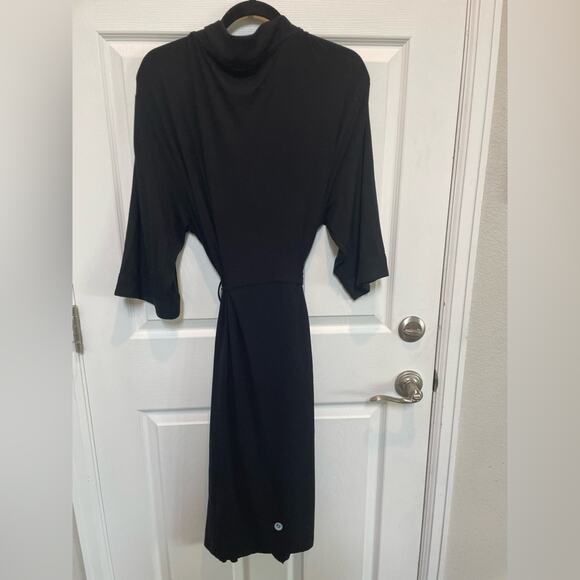 Copied - Quince Wm's Bamboo Jersey Robe Black long Sz XL #86 - Picture 5 of 6